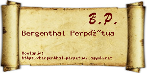 Bergenthal Perpétua névjegykártya